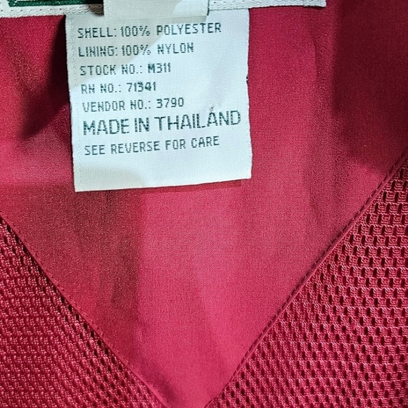 VTG L.L. Bean Long Trench Coat Sz Medium Burgundy Outdoor 80s 90s Nylon Jacket - Picture 14 of 14